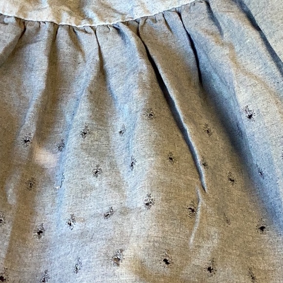 FINAL SALE PRICE King Size Gray Eyelet Scallop Edge Dust Ruffle - Picture 5 of 6